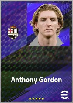 Anthony Gordon eFootball 2026 player card, 79 OVR LWF