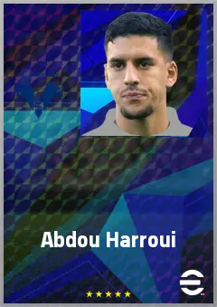Abdou Harroui eFootball 2026 player card, 71 OVR CMF