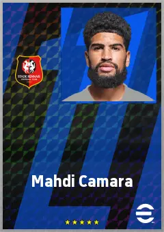 Mahdi Camara eFootball 2026 player card, 74 OVR CMF