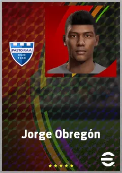 Jorge Obregón eFootball 2026 player card, 68 OVR CF