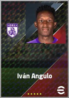Iván Angulo eFootball 2026 player card, 72 OVR LWF