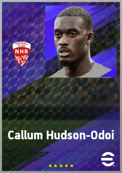 Callum Hudson-Odoi eFootball 2026 player card, 76 OVR LWF