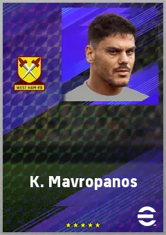 K. Mavropanos eFootball 2026 player card, 76 OVR CB
