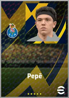 Pepê eFootball 2026 player card, 76 OVR AMF