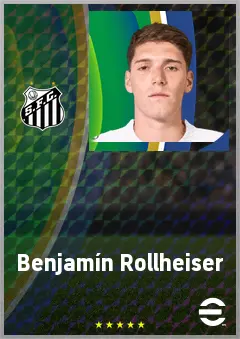 Benjamín Rollheiser eFootball 2026 player card, 74 OVR AMF