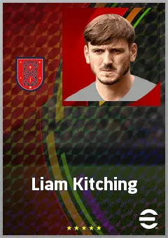 Liam Kitching eFootball 2026 player card, 72 OVR CB