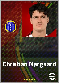 Christian Nørgaard eFootball 2026 player card, 76 OVR DMF