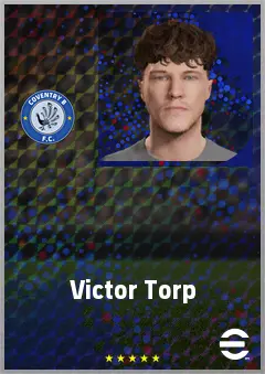 Victor Torp eFootball 2026 player card, 73 OVR CMF