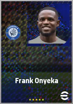 Frank Onyeka eFootball 2026 player card, 73 OVR CMF