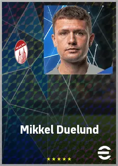 Mikkel Duelund eFootball 2026 player card, 69 OVR AMF