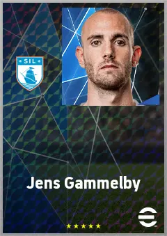 Jens Gammelby eFootball 2026 player card, 68 OVR RB