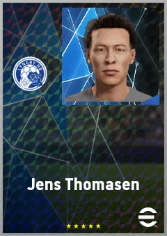 Jens Thomasen eFootball 2026 player card, 68 OVR CMF
