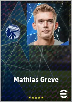 Mathias Greve eFootball 2026 player card, 71 OVR CMF