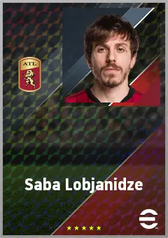Saba Lobjanidze eFootball 2026 player card, 73 OVR RWF
