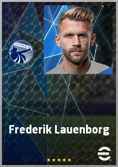 Frederik Lauenborg eFootball 2026 player card, 67 OVR CMF