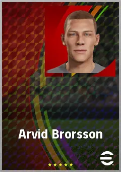 Arvid Brorsson eFootball 2026 player card, 69 OVR CB