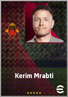 Kerim Mrabti eFootball 2026 player card, 73 OVR AMF