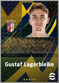 Gustaf Lagerbielke eFootball 2026 player card, 74 OVR CB