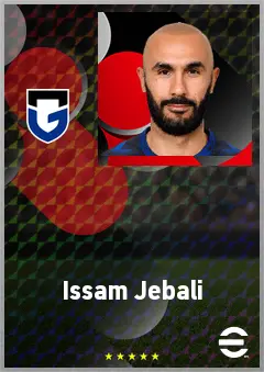 Issam Jebali eFootball 2026 player card, 70 OVR CF