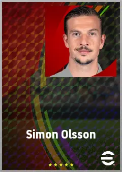 Simon Olsson eFootball 2026 player card, 70 OVR AMF