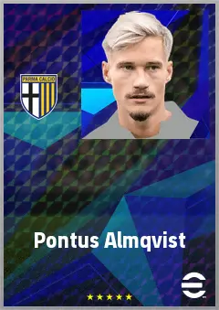 Pontus Almqvist eFootball 2026 player card, 73 OVR RWF