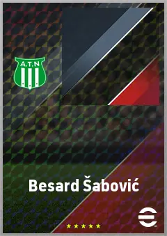 Besard Šabović eFootball 2026 player card, 71 OVR DMF