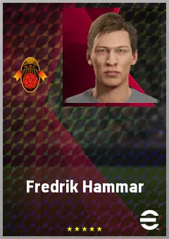 Fredrik Hammar eFootball 2026 player card, 71 OVR DMF