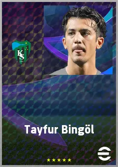 Tayfur Bingöl eFootball 2026 player card, 70 OVR CMF