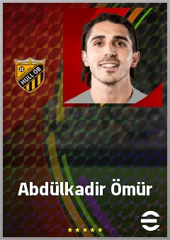 Abdülkadir Ömür eFootball 2026 player card, 71 OVR AMF