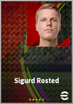 Sigurd Rosted eFootball 2026 player card, 72 OVR CB