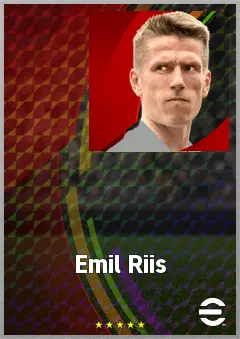 Emil Riis eFootball 2026 player card, 72 OVR CF