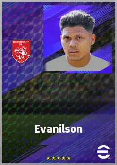 Evanilson eFootball 2026 player card, 78 OVR CF