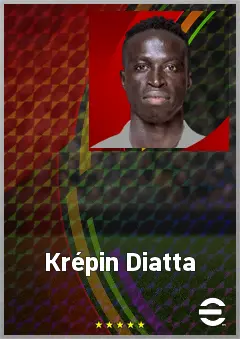 Krépin Diatta eFootball 2026 player card, 74 OVR RMF