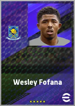 Wesley Fofana eFootball 2026 player card, 74 OVR CB