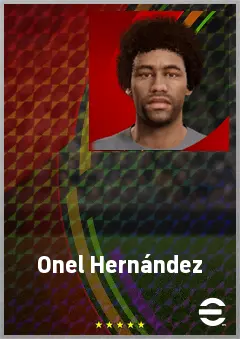 Onel Hernández eFootball 2026 player card, 69 OVR LWF