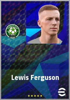 Lewis Ferguson eFootball 2026 player card, 75 OVR CMF