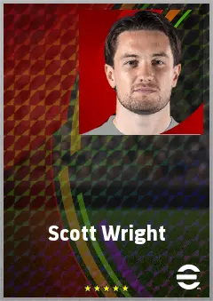 Scott Wright eFootball 2026 player card, 69 OVR RWF