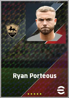 Ryan Porteous eFootball 2026 player card, 73 OVR CB