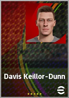 Davis Keillor-Dunn eFootball 2026 player card, 68 OVR CF