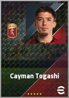Togashi Cayman eFootball 2026 player card, 67 OVR CF