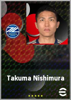 Nishimura Takuma eFootball 2026 player card, 70 OVR AMF
