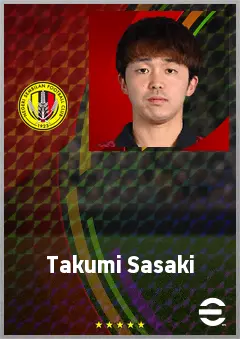 Sasaki Takumi eFootball 2026 player card, 66 OVR AMF