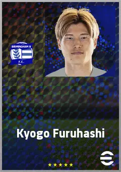 Furuhashi Kyogo eFootball 2026 player card, 74 OVR CF