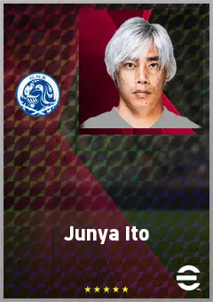 Ito Junya eFootball 2026 player card, 74 OVR RWF