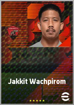 Jakkit Wachpirom eFootball 2026 player card, 63 OVR RB