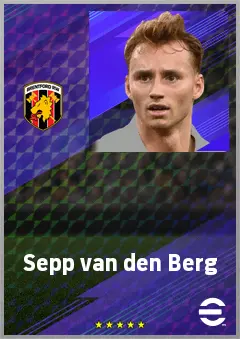Sepp van den Berg eFootball 2026 player card, 75 OVR CB