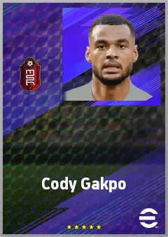 Cody Gakpo eFootball 2026 player card, 79 OVR LWF
