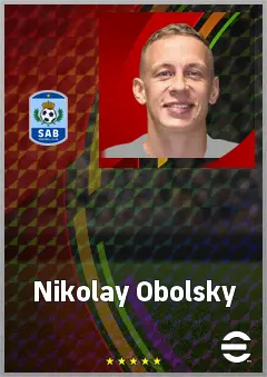 Nikolay Obolsky eFootball 2026 player card, 67 OVR CF