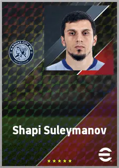 Shapi Suleymanov eFootball 2026 player card, 72 OVR RWF