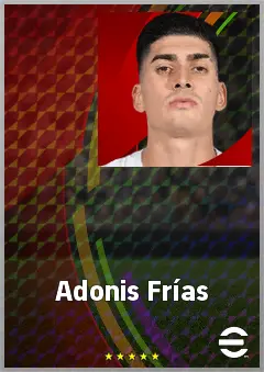 Adonis Frías eFootball 2026 player card, 75 OVR CB